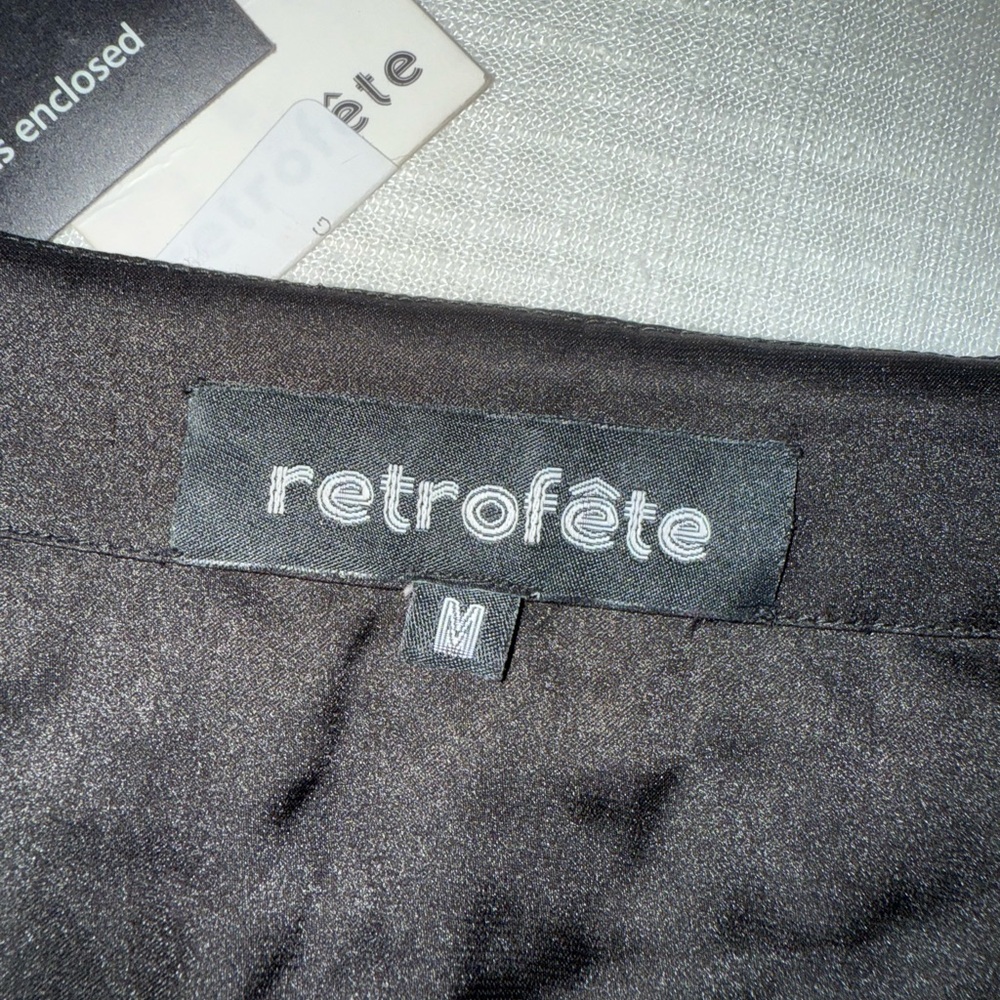 Retrofete Beatrix Fringe Embellished Silver Black Sequin Sparkly Mini Skirt - Picture 12 of 14